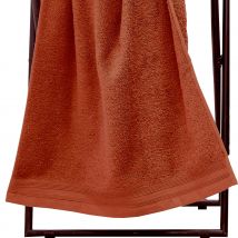 Set de 2 serviettes de toilette en éponge - Brique - Coton - Home Maison