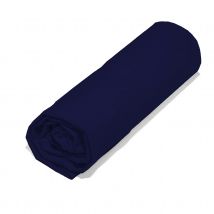 Drap housse en coton bio - Bleu - Coton - Home Maison