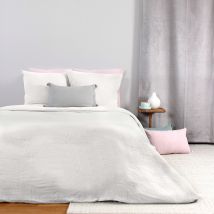 Parure de lit en double gaze de coton - Blanc - Gaze de coton/Coton - Home Maison