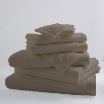 Lot de 2 Serviettes De Toilette Unies et Colorées - Marron Foncé - 50x100 cm - Coton - Home Maison