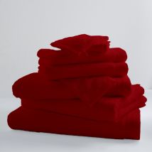 Lot de 2 Serviettes Invités Unies et Colorées - Rouge - Coton - Home Maison