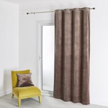 Rideau feutré en velours uni - Taupe - Velours - Home Maison