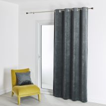 Rideau feutré en velours uni - Gris anthracite - Velours - Home Maison