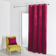 Rideau en velours feutré uni - Rouge - Velours - Home Maison