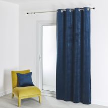 Rideau feutré en velours uni - Bleu Marine - Velours - Home Maison