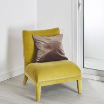 Coussin velours uni déhoussable - Taupe - Velours - Home Maison