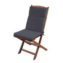 Coussin de chaise extérieur assise et dossier - Gris - Polyester - Home Maison