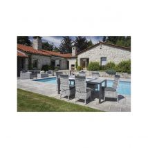 Ensemble de jardin en résine tressée gris cendré - Gris - Aluminium/Résine - Home Maison