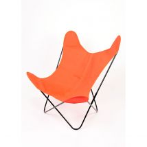 Fauteuil "Papillon" en coton coloré - Orange - 90 cm - Toile - Home Maison