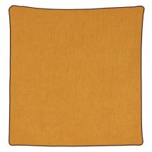 Housse de coussin passepoilée - Effet velours - Jaune - 60x60 cm - Velours - Home Maison