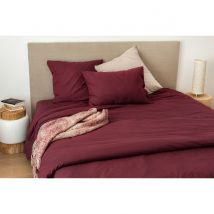 Housse Pour Edredon en Coton Lavé - Griotte - Coton - Home Maison