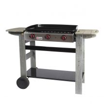 Plancha gaz sur chariot - Gris - Métal - Home Maison