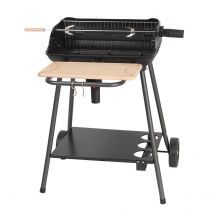 Barbecue à charbon de bois avec fonction rôtissoire - Noir - 70x79x86 cm - Métal - Home Maison