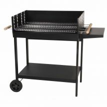Barbecue à charbon de bois à double grilles - Noir - Métal - Home Maison