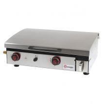 Plancha à gaz avec 2 brûleurs - Argent - Inox - Home Maison