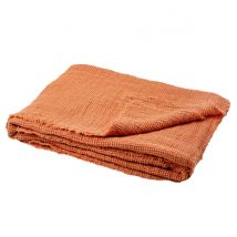 Plaid authentique en 100% lin - Terracotta - Lin - Home Maison