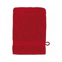 Lot de 3 Gants de toilette 16 x 22 cm en Coton couleur Rubis - Rouge - Coton - Home Maison