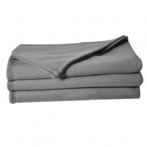 Couverture en polaire unie - Argent - 220x240 cm - Polyester - Home Maison