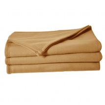 Couverture en polaire unie - Sable - 220x240 cm - Polyester - Home Maison