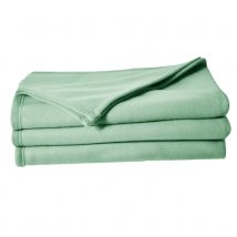Couverture en polaire unie - Vert - Polyester - Home Maison