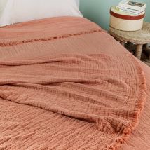 Dessus de lit gaze de coton - Terracotta - Gaze de coton/Coton - Home Maison