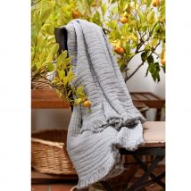 Plaid gaze de coton matelassé - Gris - Gaze de coton/Coton - Home Maison