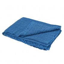 Plaid en 100% lin Jade - Bleu - Lin - Home Maison