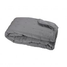 Couvre-Lit en microfibre matelassée - Noir - Polyester/Microfibre - Home Maison