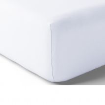 Drap housse en 100% coton - Blanc - Coton - Home Maison