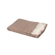 Plaid en Laine à Motifs Géométriques - Taupe - Laine - Home Maison