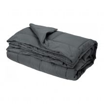 Jeté de lit - Effet duvet - Argent - Microfibre - Home Maison