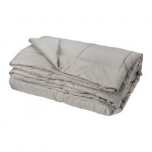 Jeté de lit - Effet duvet - Gris Galet - Microfibre - Home Maison