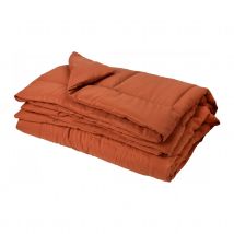Jeté de lit - Effet duvet - Terracotta - Microfibre - Home Maison