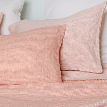Coussin en tissu jacquard et motif pointillé - Orange - Jacquard/Coton - Home Maison