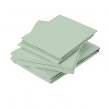 Drap Plat en Coton Lavé - Vert - Coton - Home Maison