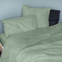 Drap housse en coton Lavé - Céladon - Coton - Home Maison