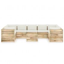 Salon détente en palette avec coussins colorés - Blanc - Bois - Home Maison
