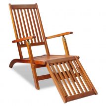 Chaise longue en bois d'acacia - Beige - Bois - Home Maison