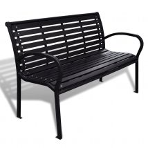 Banc de jardin au style industriel - Noir - Métal/Plastique - Home Maison