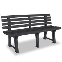 Banc de jardin en pvc - Gris anthracite - Plastique - Home Maison