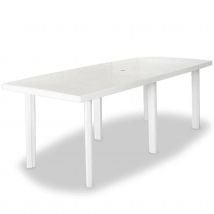 Table de jardin rectangulaire en pvc - Blanc - Plastique - Home Maison