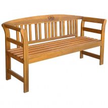 Banc de jardin en acacia sculpté - Naturel - 157x45x82.5 cm - Bois - Home Maison