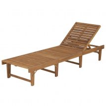 Chaise longue pliable en acacia - Marron - Bois - Home Maison