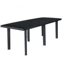 Table d'extérieur en pvc - Gris anthracite - Plastique - Home Maison