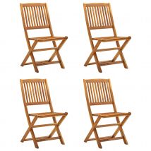 Lot de 4 chaises pliables d'extérieur - Marron Foncé - Bois - Home Maison