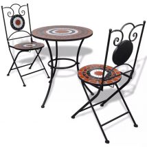 Ensemble bistro 3 à carreaux en céramique - 60x70cm - Home Maison