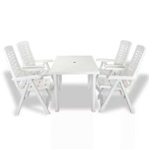 Salon de jardin en plastique - Blanc - Plastique - Home Maison