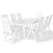 Salon de jardin en plastique - Blanc - Plastique - Home Maison
