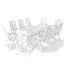 Salon de jardin en plastique - Blanc - Plastique - Home Maison