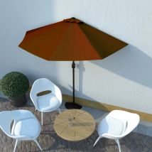 Parasol de balcon mât en aluminium - Brique - Aluminium - Home Maison